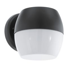 Applique murale LED Oncala, noire avec verre blanc