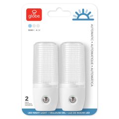 LED Plug-In Cylindrical Automatic Night Light, 5000K- 2/Pack