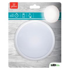 5.5" Manual Push Light, Auto Off, 4000K, 4 X Aa Required