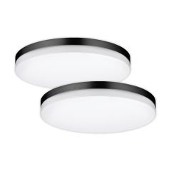 LED Ceiling Fixture 11" 12W/3000K Valerio 2/Pack - Black