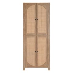 Display Cabinet With Arched Rattan Doors