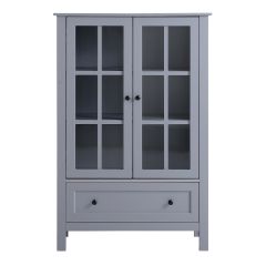 Vitrine avec portes en verre grise