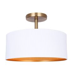REXTON Matte White/Gold Semi Flushmount Light