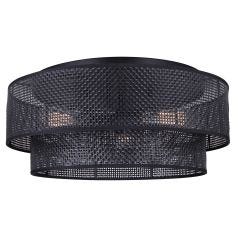 BELLAMY Matte Black Rattan Flushmount Light