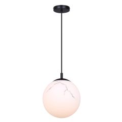 HALSEY Marble Glass/Matte Black Pendant Light