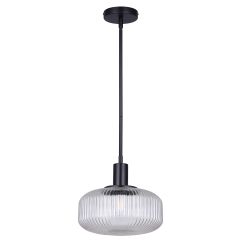 LEDGER Clear Glass, Matte Black Pendant Light