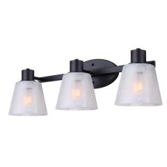 LUELLE Matte Black 3 Light Vanity