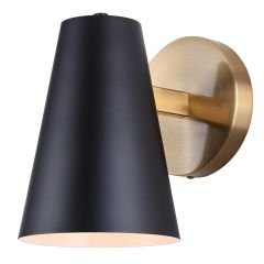 HARKEN Matte Black and Gold Wall Light