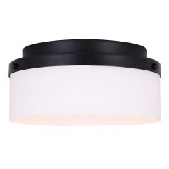 MALLOY Matte Black/Flat Opal Flushmount Light