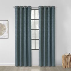 Portland Jacquard Grommet Panel 52x84 Steel Blue
