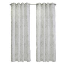 Valentina Grommet Panel - Embroidered Panel 52x84 Grey Stone