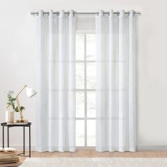 Diamante Embroidered Grommet Panel 52x84 White