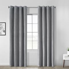 Navar Faux Suede Blackout Grommet Panel 52x84- Dark Grey