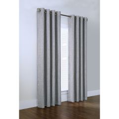Linum Heathered Faux Linen Grommet Panel 50 x 84 Light Grey
