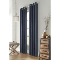 Melbourne Room Darkening Grommet Curtain Panel 52 x 84 Denim