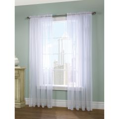 European Voile Pair Rod Packet Panel 112 x 84 White