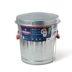 37L Galvanized Steel Trash Can With Lid