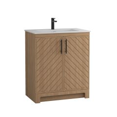 Vanité Style Porte Chevron 30" - Bois