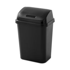 Poubelle à Couvercle Basculant 30L Noir