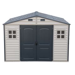 Duramax Woodside Plus Grey Vinyl Shed- 10.5' x 8'
