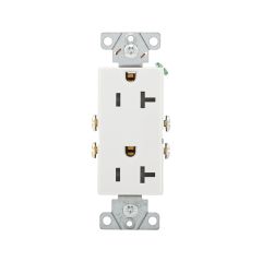 20 Amp White Decorator Tamper Resistant Outlet