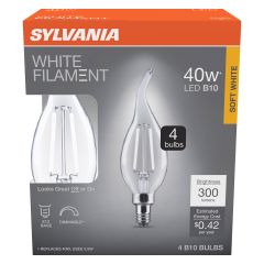 B10 Clear Dimmable White Filament LED Bulb Soft White