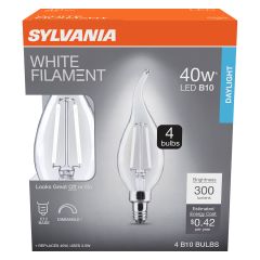 B10 Clear Dimmable White Filament LED Bulb Daylight