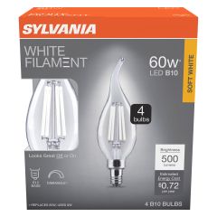 B10 Clear Dimmable White Filament LED Bulb Soft White