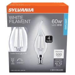 B10 Clear Dimmable White Filament LED Bulb Daylight