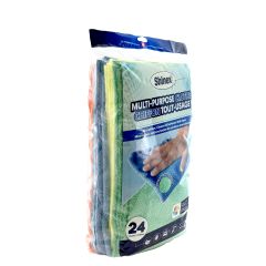 Chiffons Microfibre Multicolores 24 Pièces