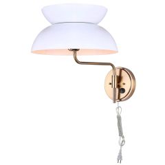 Mila Gold/Matte White Wall Fixture