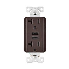 Combination USB Charger With Duplex Receptacle- Oil Rubbed