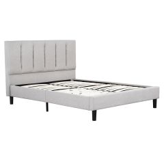 Ann Upholstered Bed Queen in Linen Stone