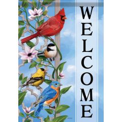 Summer Large  Flag Trellis Songbirds