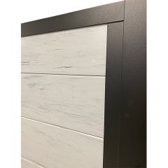Vienna 6' x 6' Grey Woodgrain & Black Aluminum Fence Panel