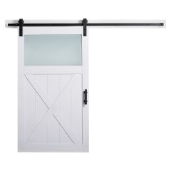 Porte de grange moderne 33" x 84" avec rail