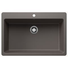 Liven Silgranit 33" Single Bowl Kitchen Sink- Volcano Gray