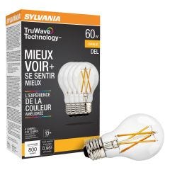 Ampoule LED A19 Blanc Doux 800 Lumens - 4/Paquet