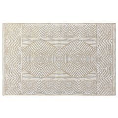 5’x7’ Beige Geo Indoor Outdoor Rug