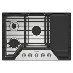 30" Built-In Gas Cooktop With 2-In-1 Hinged Grate To Griddle