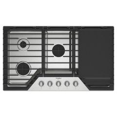 36" Built-In Gas Cooktop With 2-In-1 Hinged Grate To Griddle