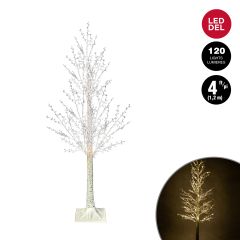 Birch Berry Tree with 120 LED Warm White Twinkle Lights  4'