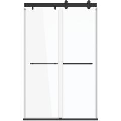 Exploria 41"44" Wx74.50" HFrameless Shower Door Matte Black