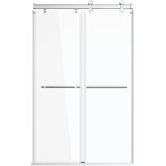 Exploria 41" 44" W x 74.50" H Frameless Shower Door Chrome