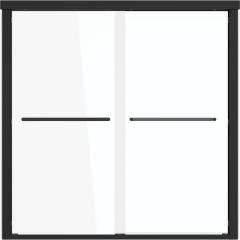 Porte de baignoire coulissante Maynor 52"-56" x 56" noir mat