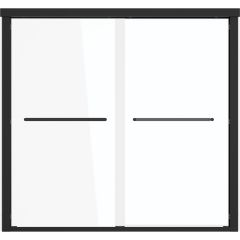 Maynor 56" 60" W x 56" H Framed Bypass Tub Door Matte Black