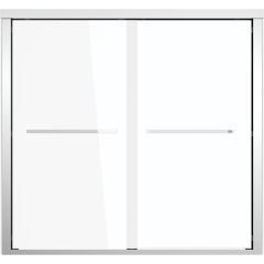Maynor 56" 60" W x 56" H Framed Bypass Tub Door Chrome