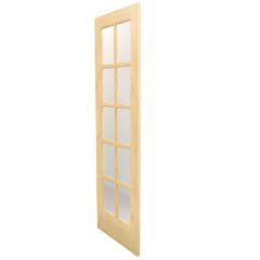 Porte Intérieure Française 28" x 80" 15 Vitrages Pin