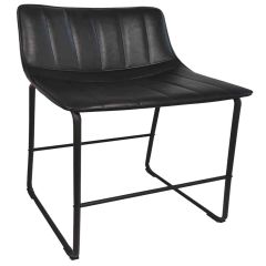 Tabouret noir cadre métal noir 2-pack
