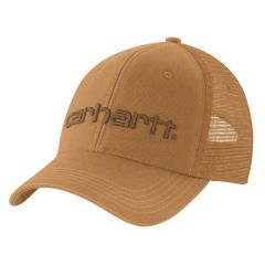 Casquette Logo à Dos en Mesh Canvas-Carhartt Brun